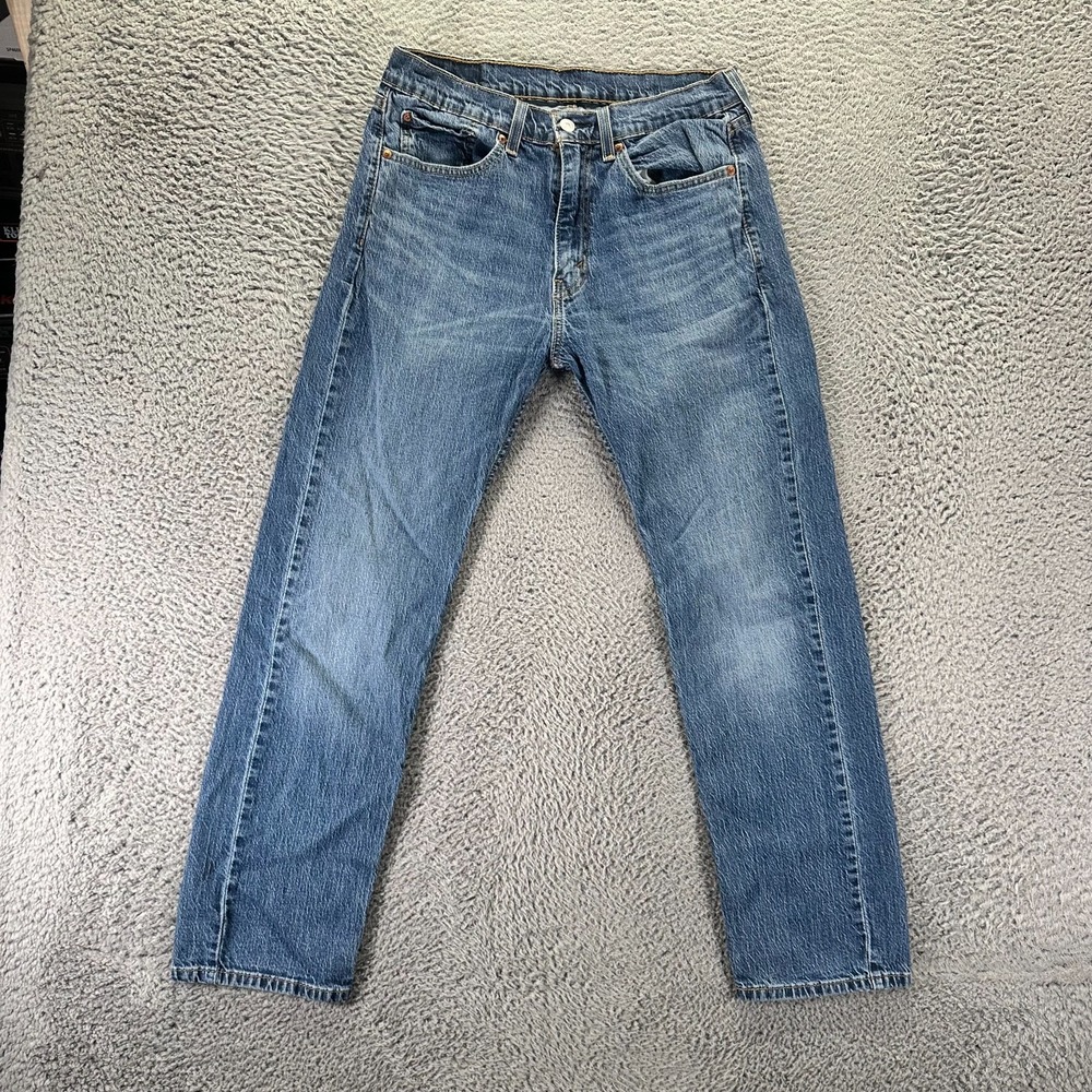 Levi's 505 Jeans Men's 32x30 Blue Cotton Denim Straight Leg Travel Faded Stretch
